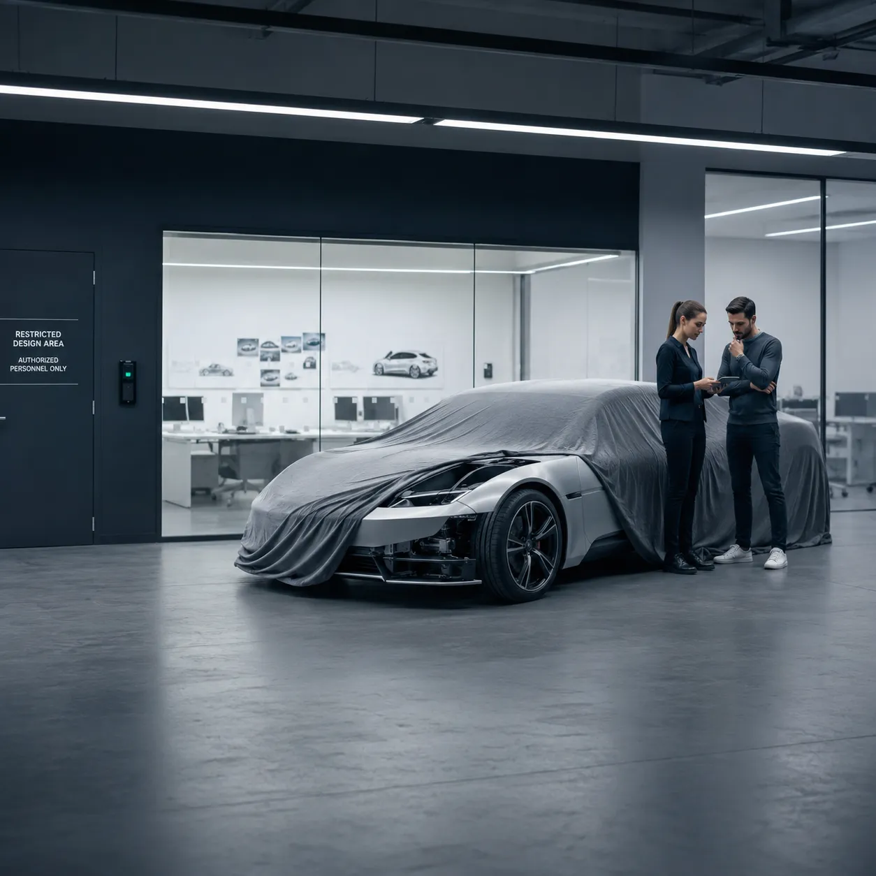 Automobil-Prototyp in der Entwicklung — Schutz vertraulicher Informationen als Kern der TISAX®-Anforderungen