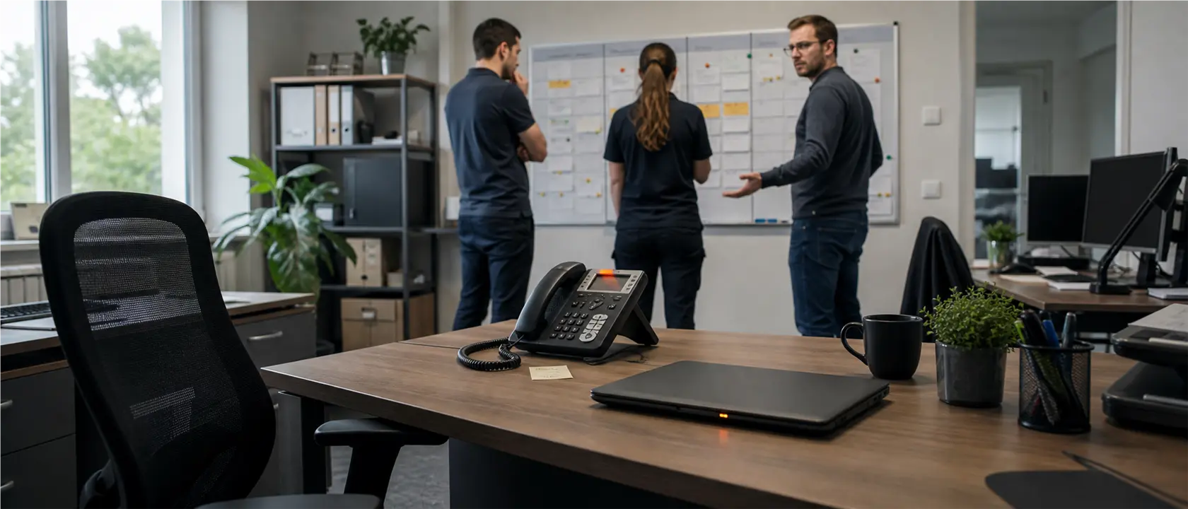 Kundenmeldung bleibt am leeren Arbeitsplatz eines abwesenden Administrators liegen, während das Supportteam nichts davon weiß