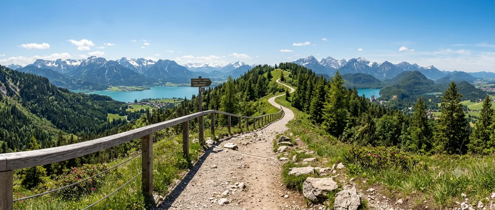 Ein sich windender Pfad in Richtung Horizont